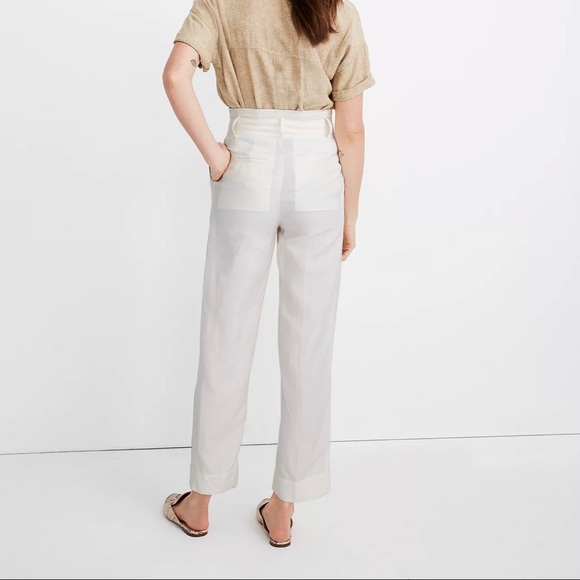 NWT Madewell Linen blend Paperbag Pants - Picture 2 of 5